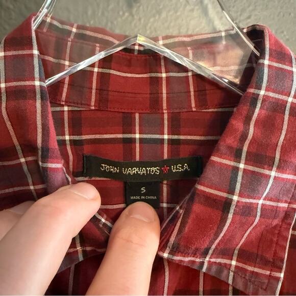 John Varvatos Plaid Button Down Size S - Picture 3 of 5